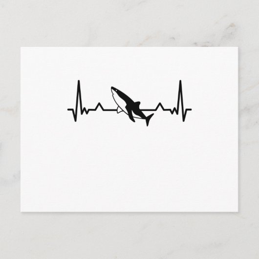 Shark Heartbeat Fish Gift Mama Vater Postkarte (Vorderseite)
