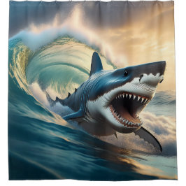 Shark Hit and Run Duschvorhang