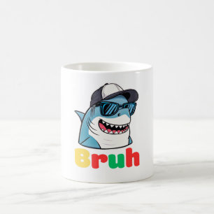 Shark Illustration Bro Friends Funny Bruh Summer Kaffeetasse