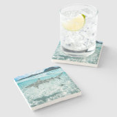 Shark in the Waters Steinuntersetzer (Seitenansicht)