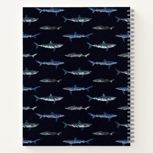 Shark Invasion Pattern Notizblock (Rückseite)