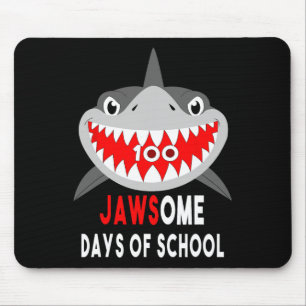 Shark Jawesome 100 Days Schule Niedlich Spaß Gesch Mousepad