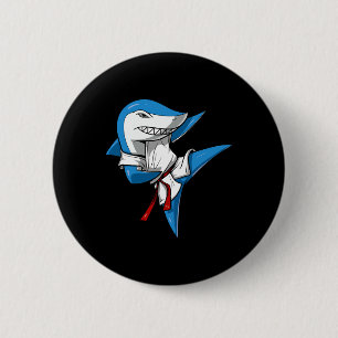 Shark Karate Martial Arts Kickboxing Jiu-jitsu Tae Button