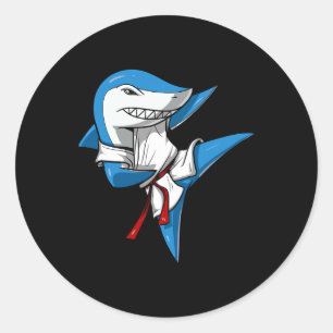 Shark Karate Martial Arts Kickboxing Jiu-jitsu Tae Runder Aufkleber