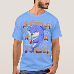 Shark Kawaii Boba Niedlich Anime Shark Kawaii Tea T-Shirt
