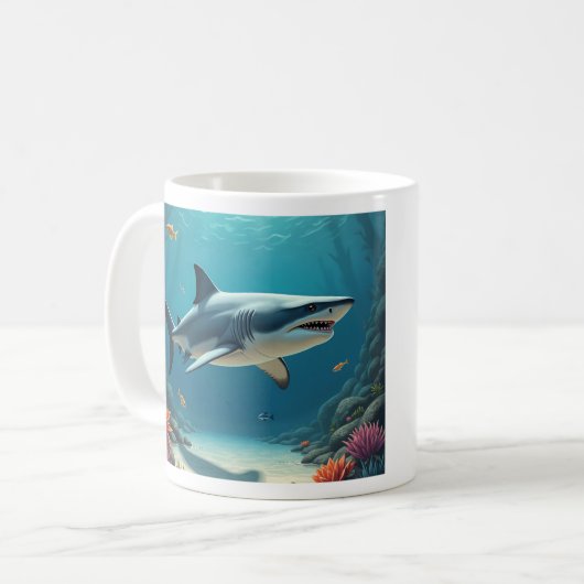 Shark Keramik Kaffee Tasse (Vorderseite Links)