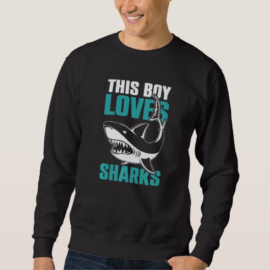 Shark Kids This Boy Loves Sharks Sweatshirt (Vorderseite)