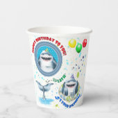 Shark Kindergeburtstag Party Pappbecher (Rückseite)