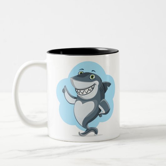 Shark Laughing Zweifarbige Tasse (Links)