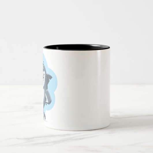 Shark Laughing Zweifarbige Tasse (Mittel)