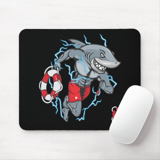 Shark Lifeguard Mousepad (Mit Mouse)