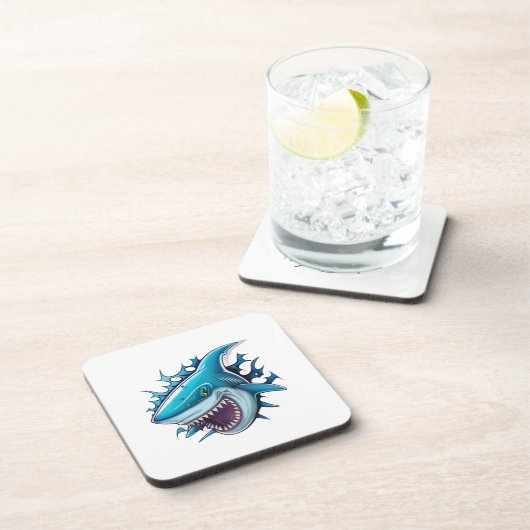 Shark logo T-Shirt Getränkeuntersetzer (Rechte Seite)