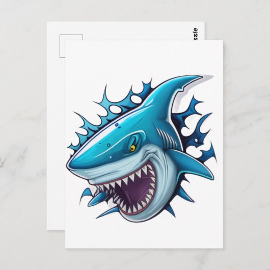 Shark logo T-Shirt Postkarte (Vorne/Hinten)