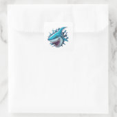 Shark logo T-Shirt Quadratischer Aufkleber (Tasche)