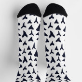 Shark Lover Blue White Sharks Zähne Gemustert Socken (Oben)