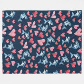 Shark Lover Card Fleecedecke (Vorderseite (Horizontal))