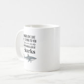 Shark Lover Funny Coffee Mug Thinking Sharks Kaffeetasse (Vorderseite Links)