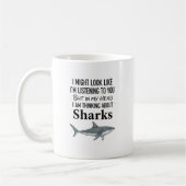 Shark Lover Funny Coffee Mug Thinking Sharks Kaffeetasse (Links)