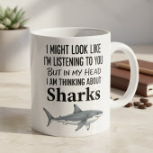 Shark Lover Funny Coffee Mug Thinking Sharks Kaffeetasse
