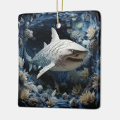 Shark Lover Geschenk Weihnachten Keramikornament (Links)