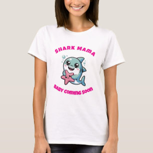 Shark Mama Baby kommt bald Niedlicher Hai T-Shirt