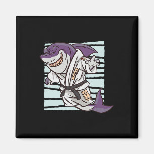 Shark Martial Arts Fighter Funny Karate Cartoon Gr Magnet
