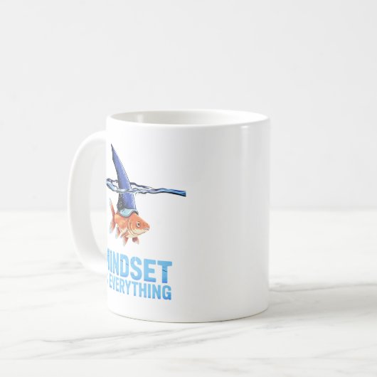 "Shark Mindset Goldfish - Inspirationsmotivation Kaffeetasse (Vorderseite Links)