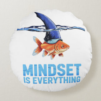 "Shark Mindset Goldfish - Inspirationsmotivation Rundes Kissen