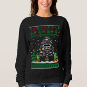 Shark Mouth Ugly Christmas Sweater Tree Sweatshirt (Vorderseite)