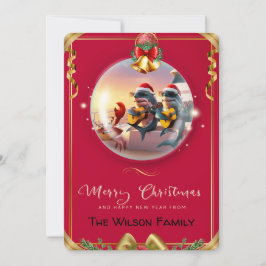 Shark n friends Flat Holiday Card Feiertagskarte