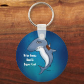 Shark Needs Bigger Coat Funny Cartoon Schlüsselanh Schlüsselanhänger (Vorderseite)