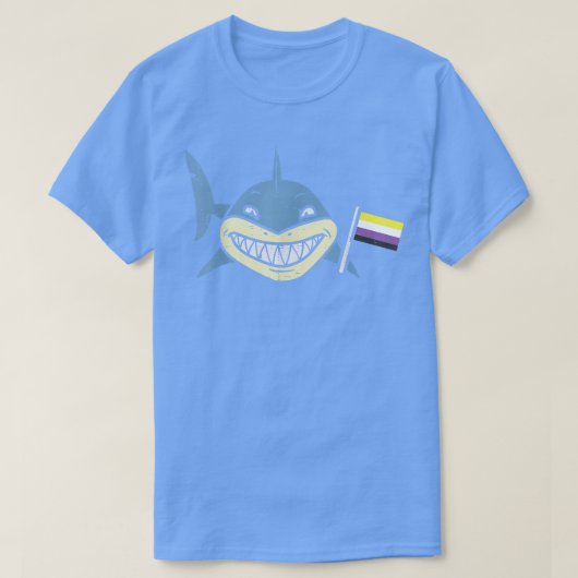 Shark Nonbinary Flag Funny Enby NB Pride LGBTQ Men T-Shirt (Design vorne)