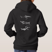 Shark Ocean Animal Back Design Grunge Ästhetik Hoodie (Rückseite)