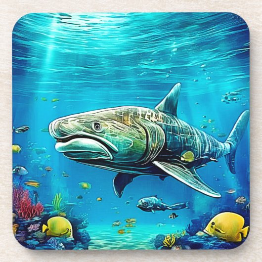Shark Ocean Predator Art Getränkeuntersetzer (Vorderseite)