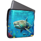Shark Ocean Predator Art Laptopschutzhülle (Vorne Rechts)