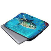Shark Ocean Predator Art Laptopschutzhülle (Vorne Knopf)