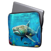 Shark Ocean Predator Art Laptopschutzhülle (Vorderseite Links)