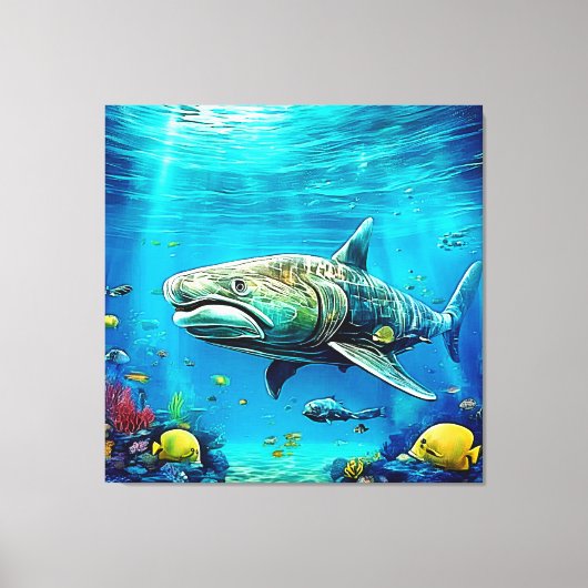 Shark Ocean Predator Art Leinwanddruck (Vorderseite)