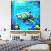 Shark Ocean Predator Art Leinwanddruck (Insitu (Schlafzimmer))