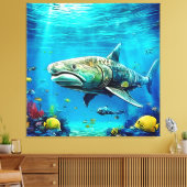 Shark Ocean Predator Art Leinwanddruck (Insitu (Wohnzimmer))