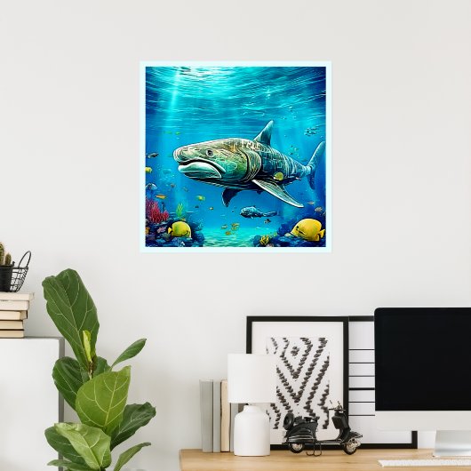 Shark Ocean Predator Art Poster (Heimbüro)