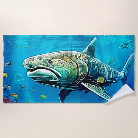 Shark Ocean Predator Art Strandtuch (Vorderseite)