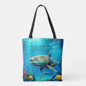 Shark Ocean Predator Art Tasche (Rückseite)