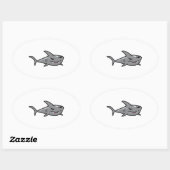 SHARK OVALER AUFKLEBER (Blatt)