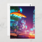 Shark Over the City Postcard Postkarte (Vorne/Hinten)