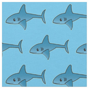 Shark Pattern - Custom Combed Cotton (56" Breite)  Stoff