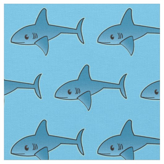 Shark Pattern - Custom Combed Cotton (56" Breite) Stoff (Nahaufnahme)