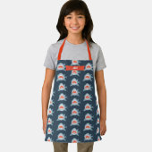 Shark Pattern Navy Blue Schürze (Insitu)