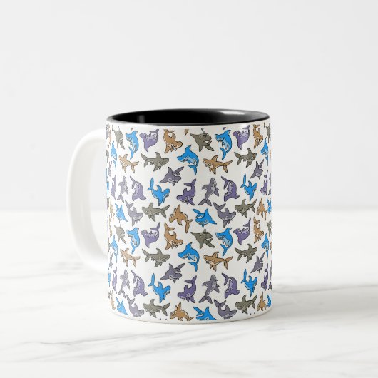 Shark Pattern Tasse (Vorderseite Links)