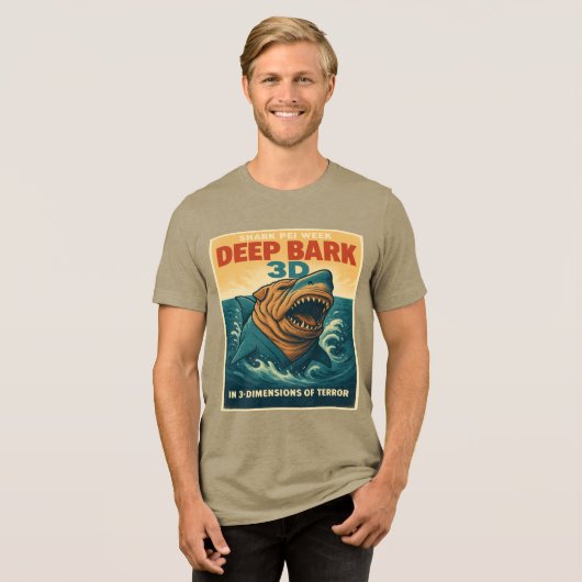 Shark Pei Week: Deep Bark 3D Tri-Blend Shirt (Vorderseite voll)